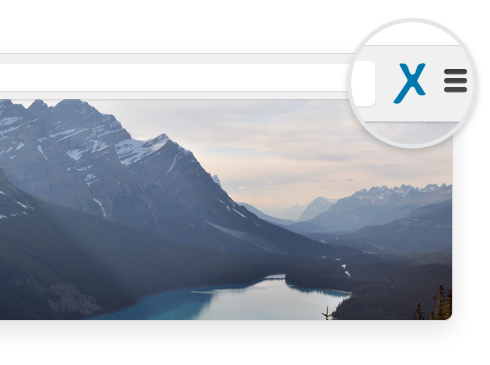 The anonymoX add-on in the browser toolbar
